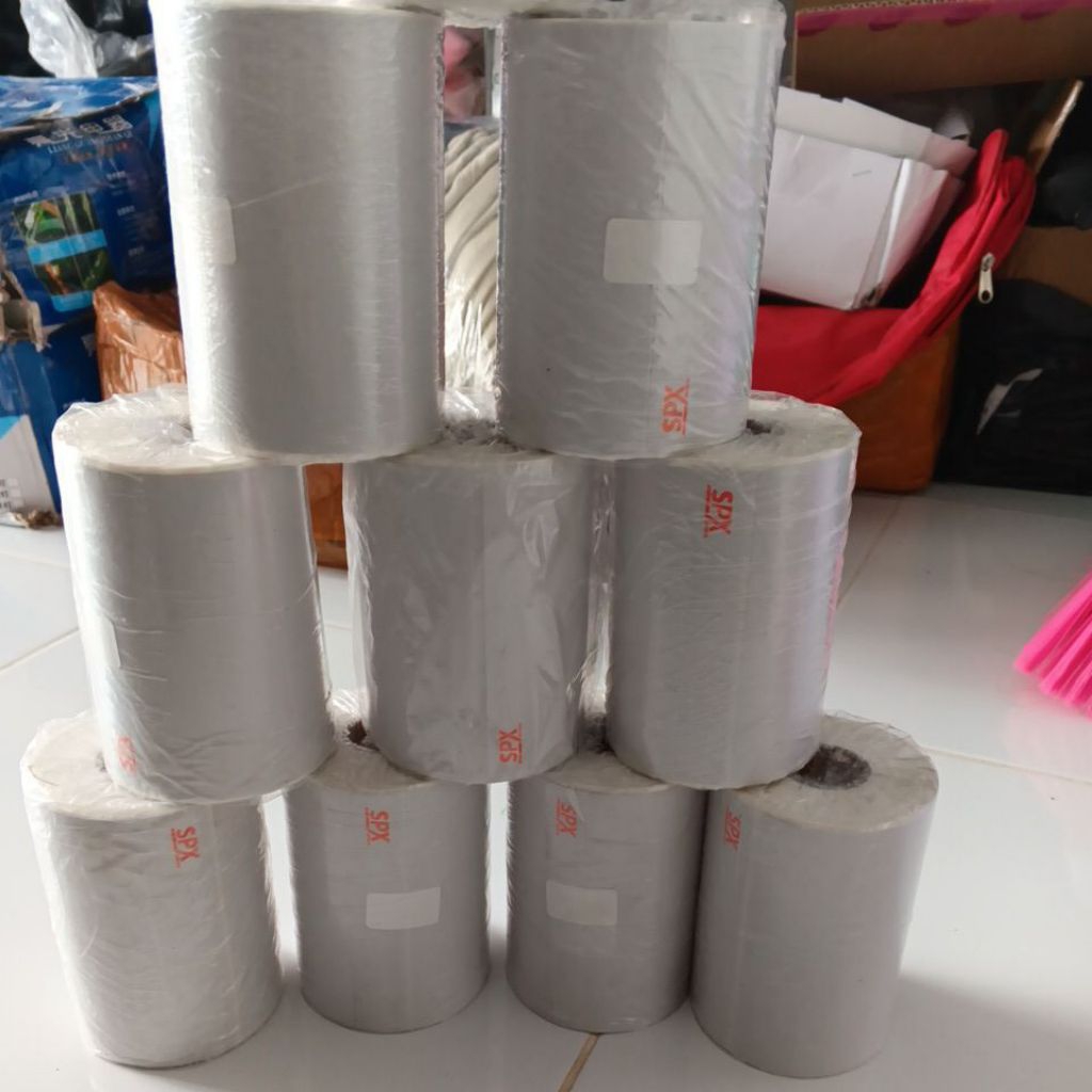kertas resi printer 100x120 rol isi 244 ada logo spx