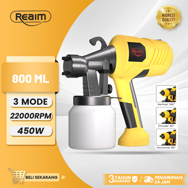 REAIM Spray Gun Spraygun Cat Semprot Listrik Alat Cat Semprot Elektrik Kompresor Alat Semprot Cat
