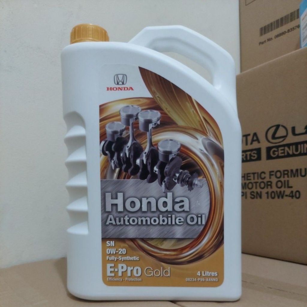 OLI MESIN HONDA E-PRO GOLD SAE 0W-20 BENSIN OLI Mesin Mobil Honda E-Pro EPRO Gold 0W-20 4 Liter Ori