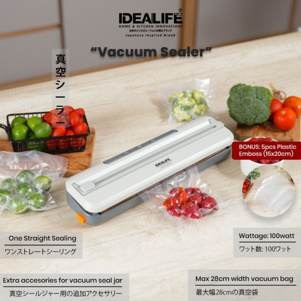 IDEALIFE - Food Vacuum Sealer – Pembungkus Vacuum
