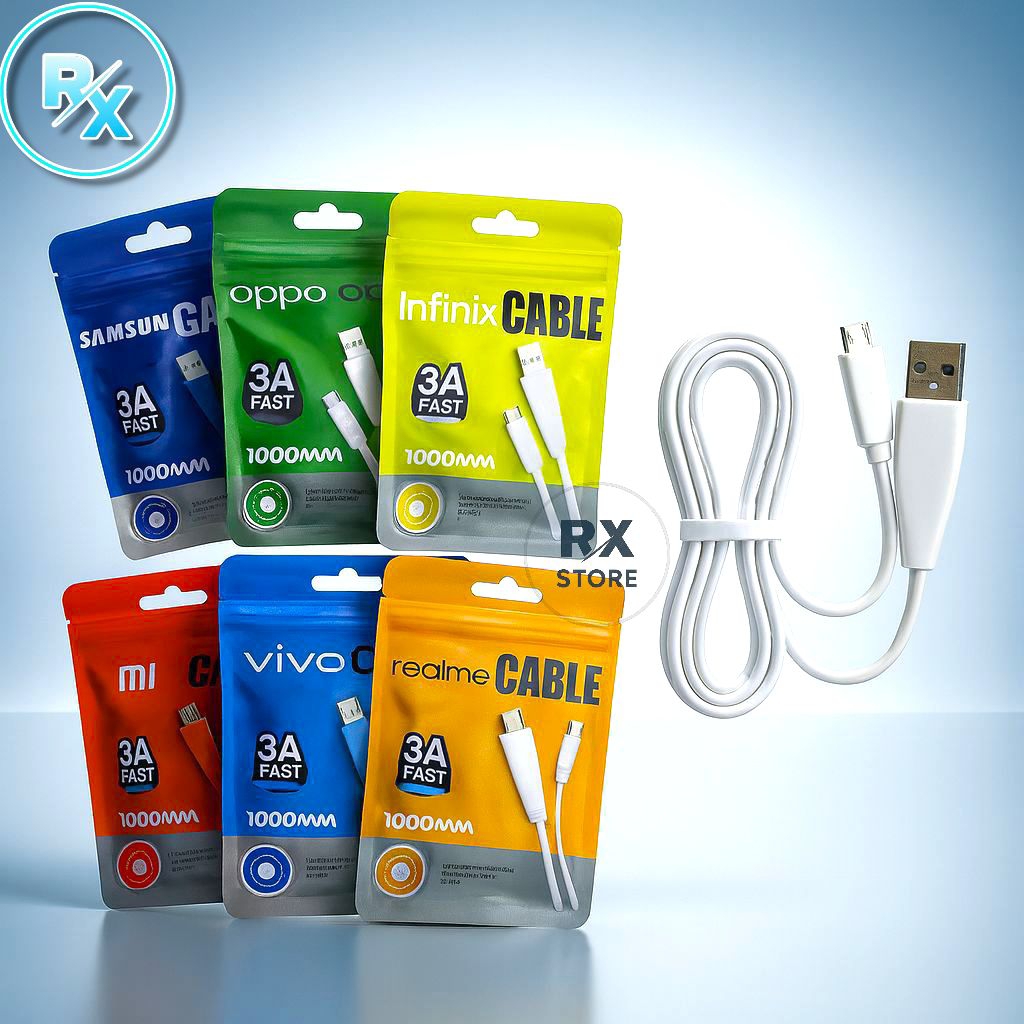 Kabel Charger 3A Fast Charging – Kabel Data Micro USB & Type-C Untuk HP Android INFINIX