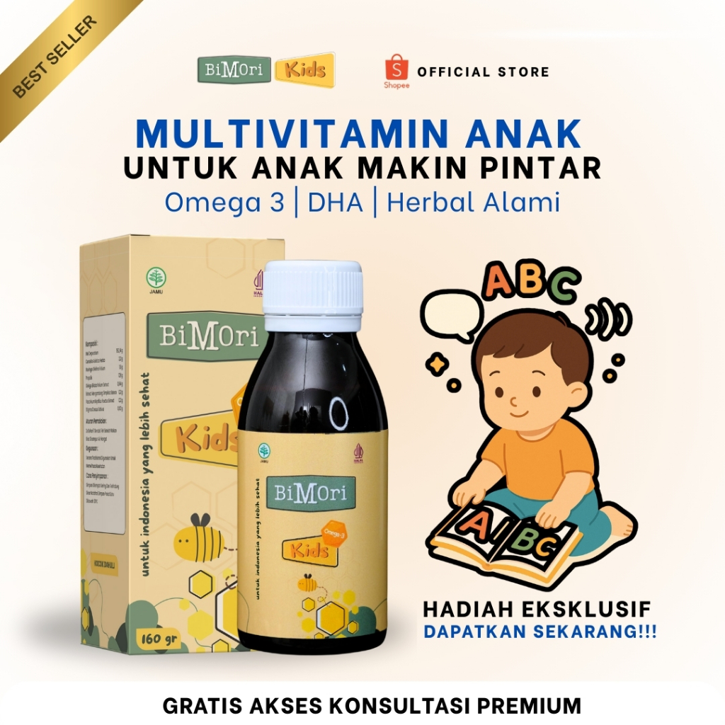 Bimori Kids Multivitamin Anak Pintar Speech Delay Nutrisi Otak Anak Cerdas Penambah Nafsu Makan