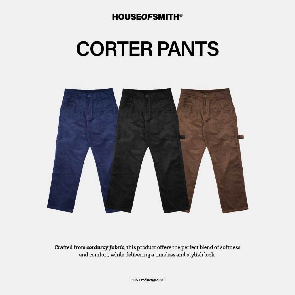 House of Smith Celana Corduroy Pria - Corter Pants - Corduroy Carpenter Pants