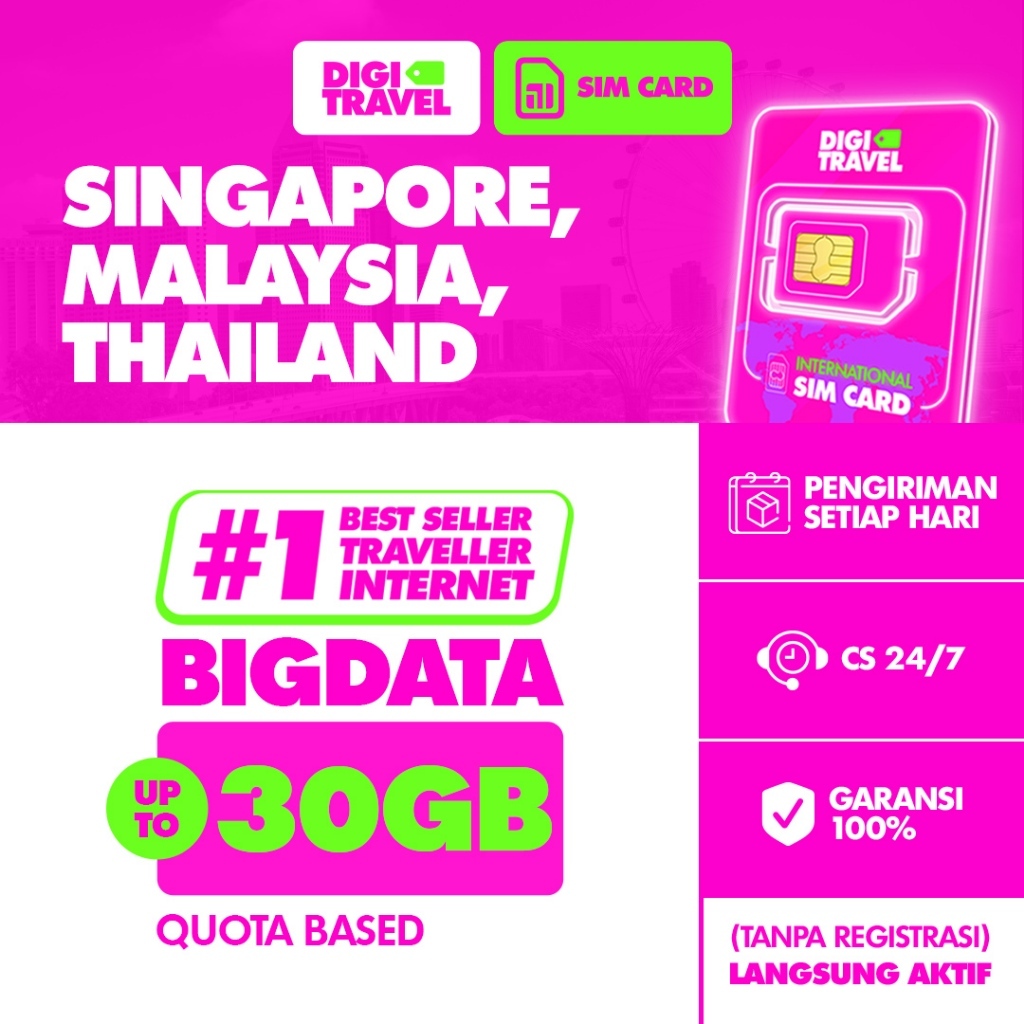 SIM Card Singapore Malaysia Thailand Kuota Besar | SIM Card Roaming