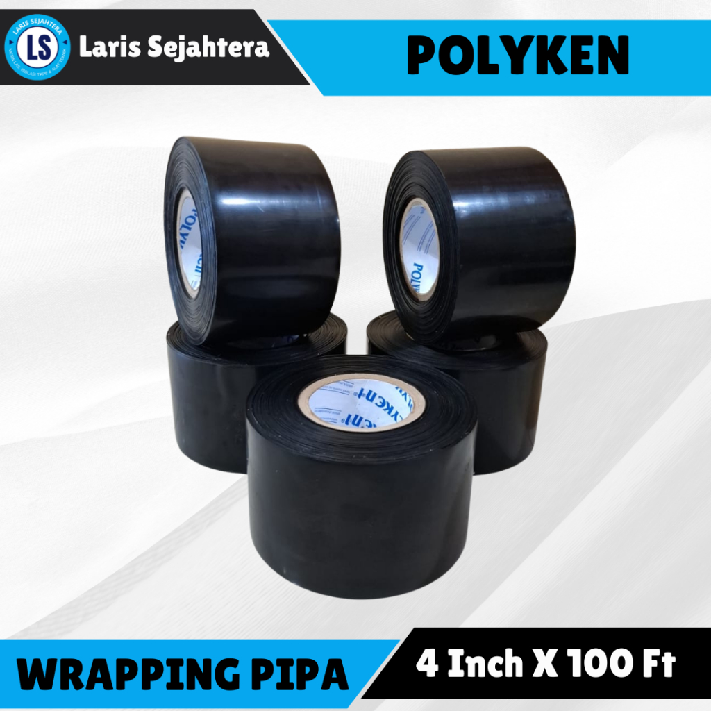 Polyken Wrapping Pipa 4 inch x 30 Meter - isolasi Anti Korosi