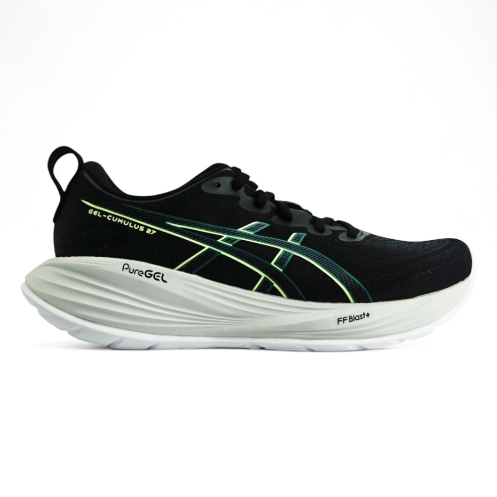 ASICS Gel Cumulus 27 Men Standart Black Lucid Yellow - Sepatu Lari Running Original