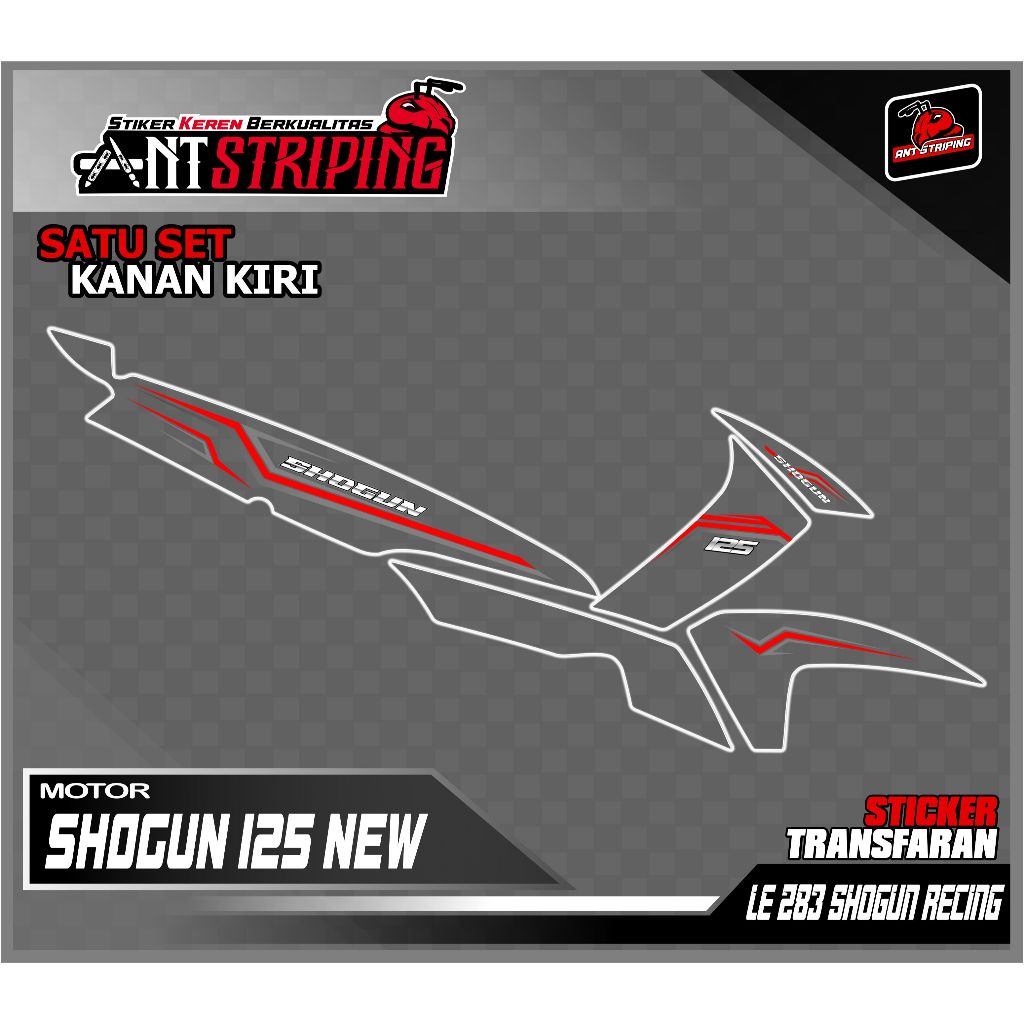 Striping TRANSPARAN UV SHOGUN 125 KEATAS Variasi Stiker Stiker list motor SHOGUN 125 Keren LE283