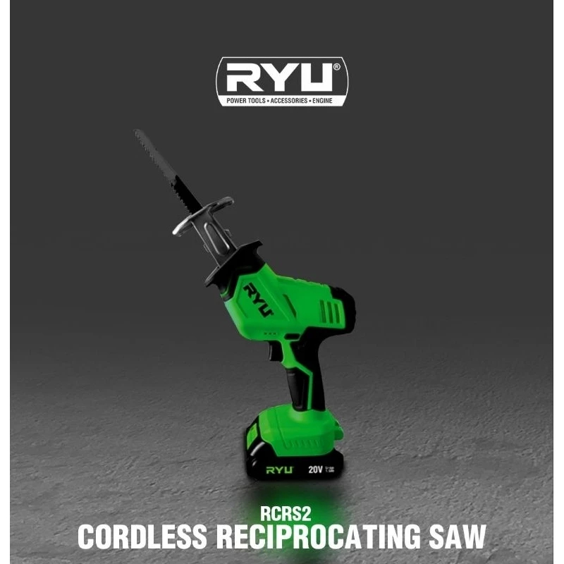 RYU MESIN GERGAJI BATERAI RCRS2 20V - RYU CORDLESS RECIPROCATING SAW 2" - MESIN GERGAJI TANGAN BATRE
