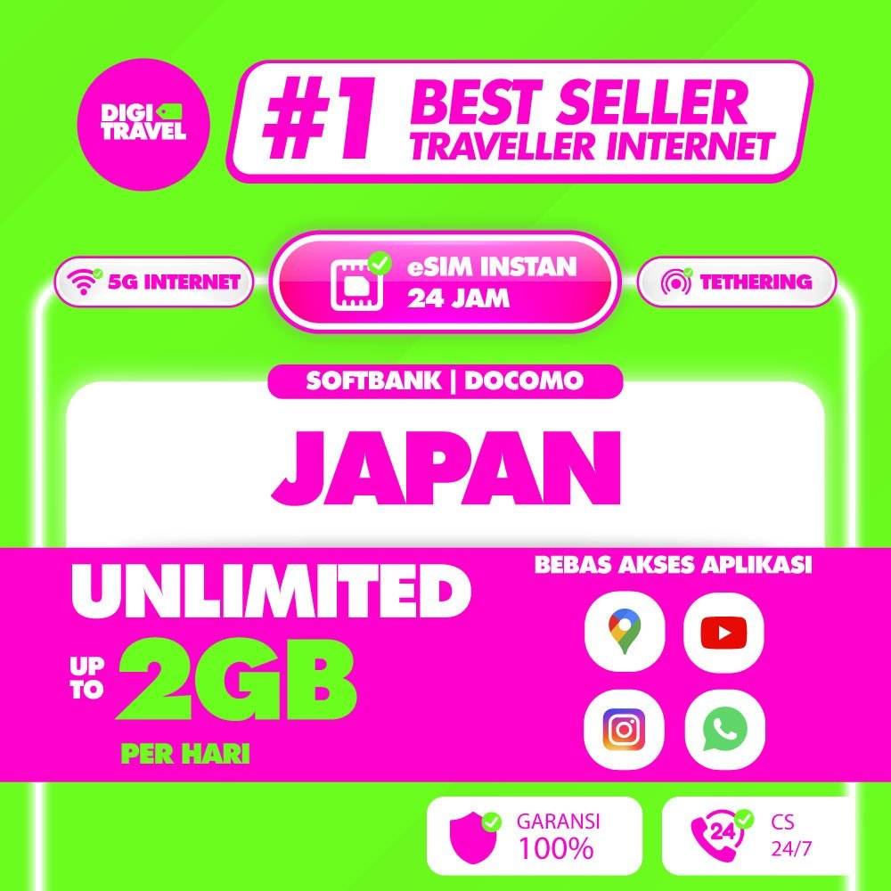 eSIM Jepang Unlimited | eSIM Japan Internet | eSIM Roaming