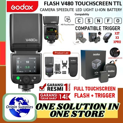 Godox V480 TTL X3 Trigger On-Camera Flash Godox V480 Canon Nikon Fuji Sony Olympus