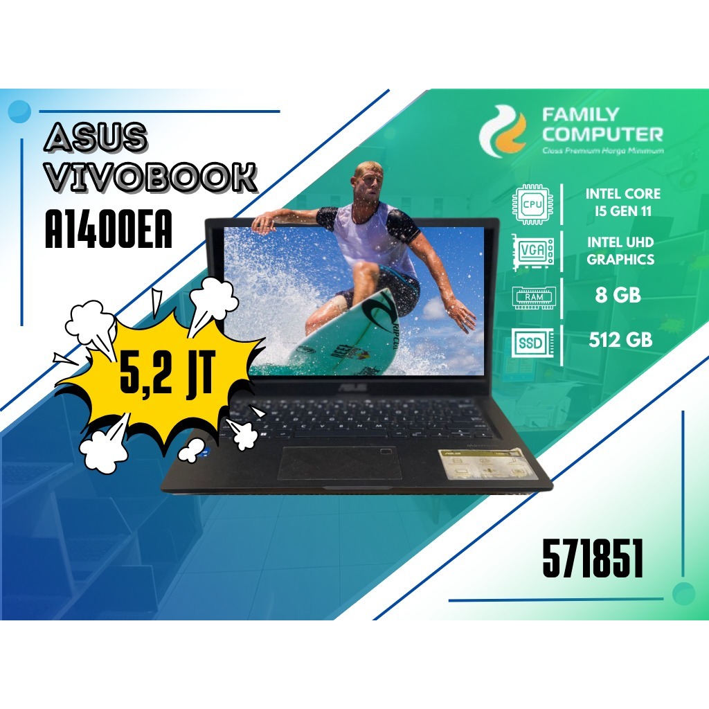 ASUS VIVOBOOK A1400EA | INTEL CORE I5 GEN 11 | INTEL UHD GRAPHICS