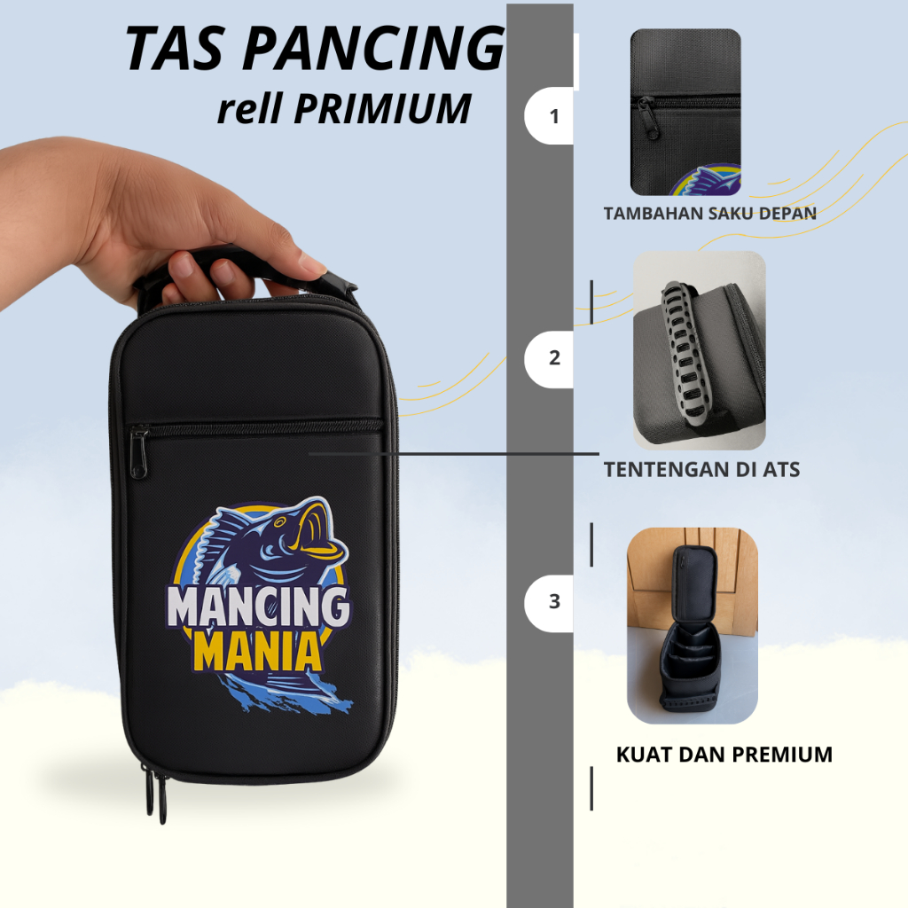 Tas reel Pancing Anti Air Waterproof Bahan Tebal jumbo