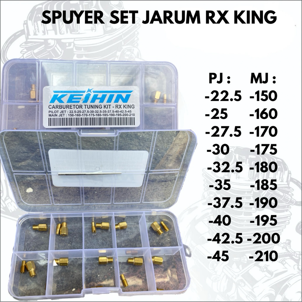 KARBURATOR TUNING KIT PILOT JET MAIN JET KEIHIN RX KING RXS SPUYER RX KING SET JARUM