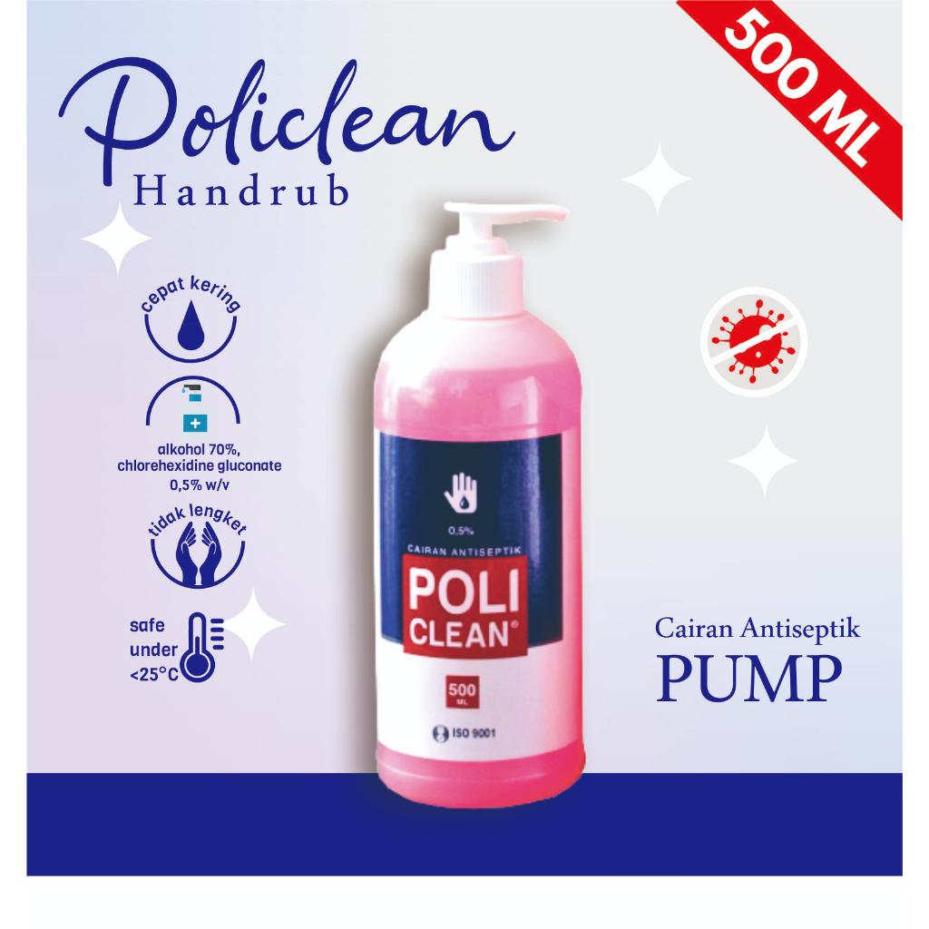 POLICLEAN HAND RUB 500 ml  HAND SANITIZER 500 ML, HAND SANITIZER CAIR