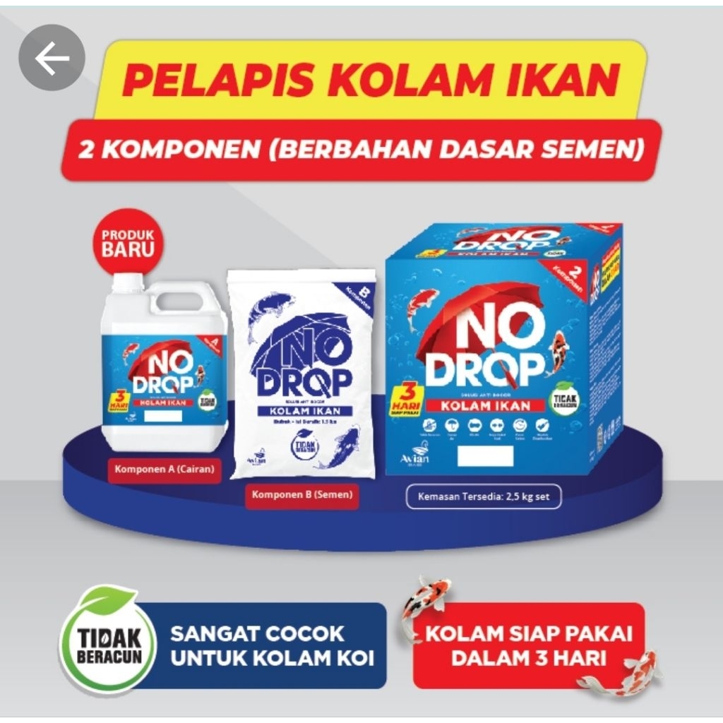 no drop kolam ikan 2,5kg