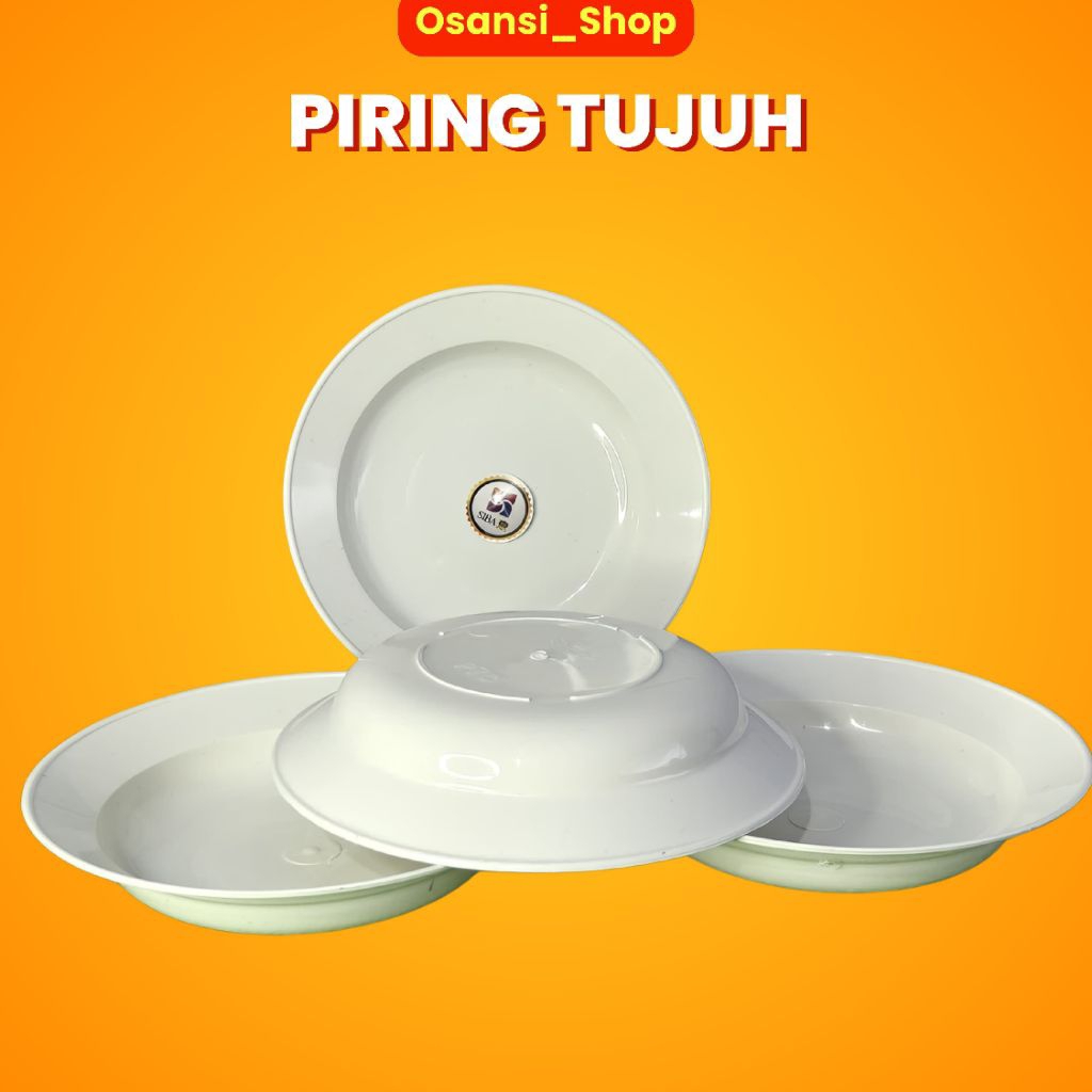 PIRING MAKAN PLASTIK TUJUH [1 LUSIN] FOOD GRADE WARNA PUTIH
