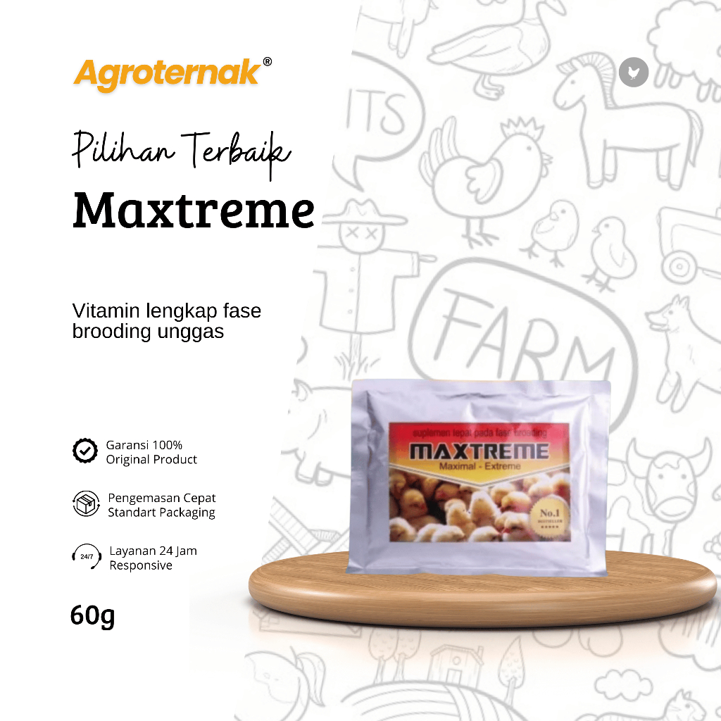 Suplemen Brooding MAXTREME Maximal Extreme Vitamin DOC Ayam Broiler