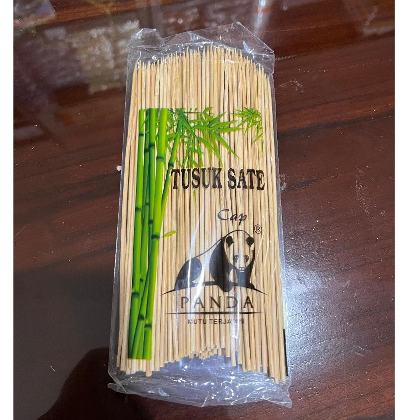 Tusuk Sate / Tusuk Sosis Bakar cap  Panda 100% Bambu
