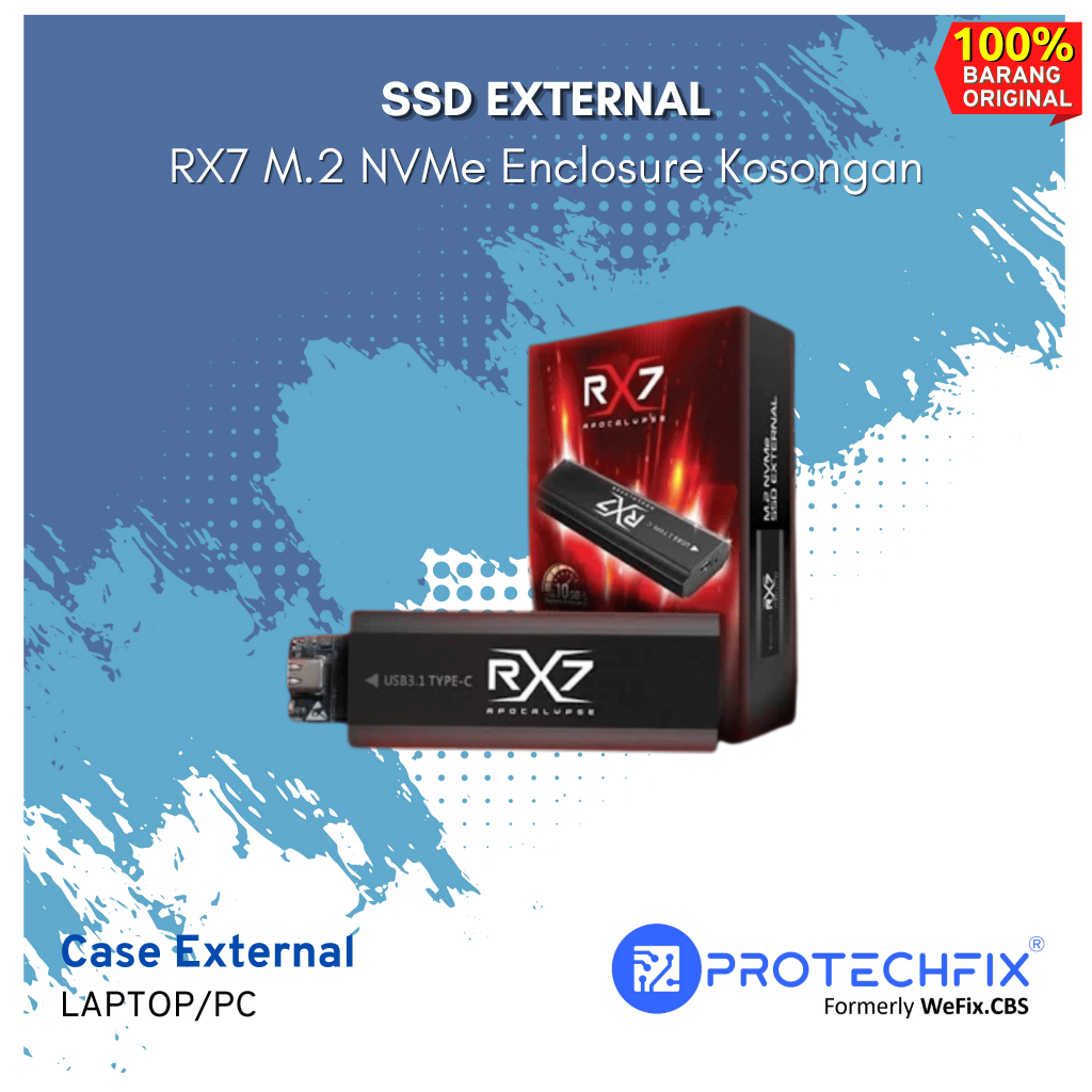 SSD External RX7 M.2 NVMe Enclosure Kosongan (Tanpa SSD)