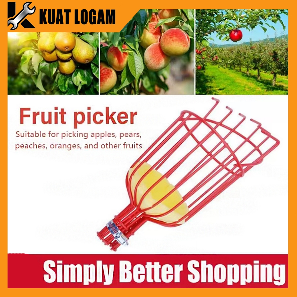 Fruit Picker Teleskopik Metal Anti Karat Alat Pemetik Buah Metal Fruit Picker / Alat Pemetik Buah