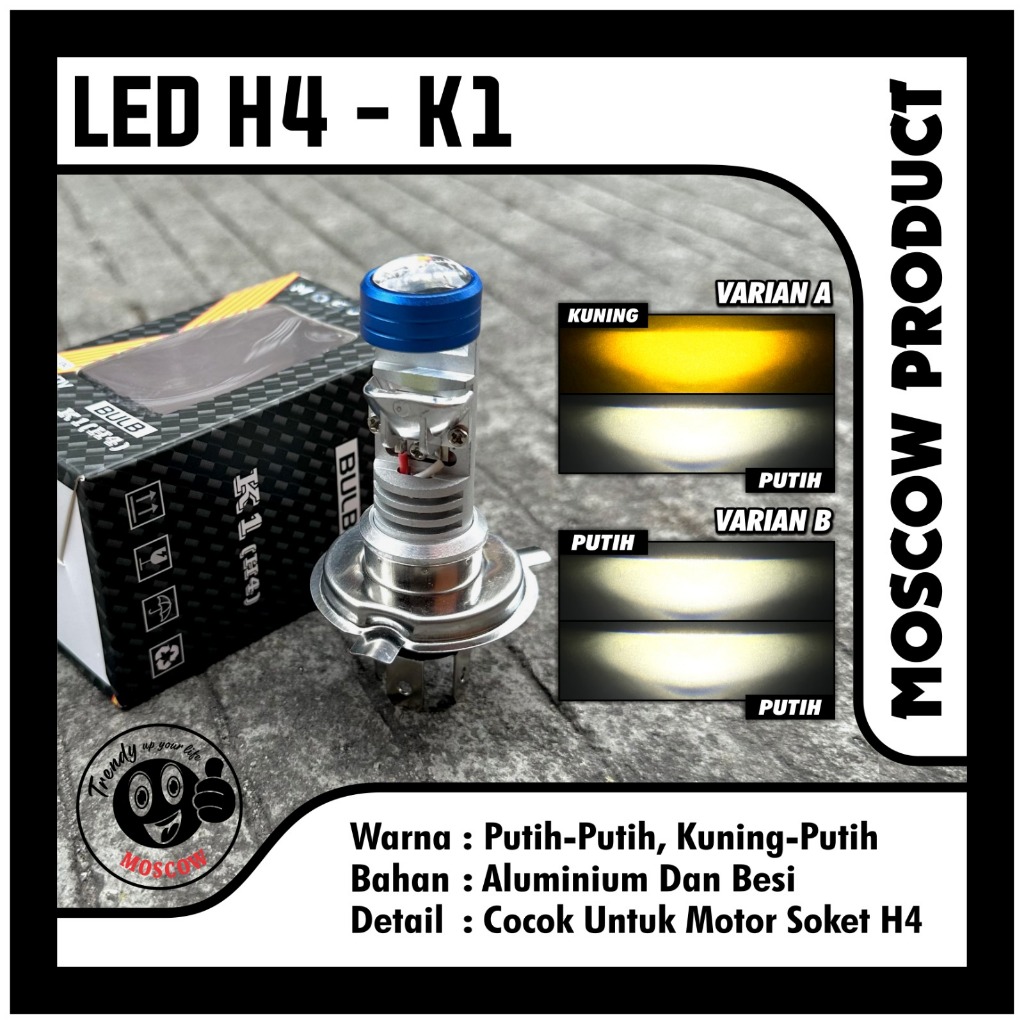LAMPU LED MOTOR H4 LASER 2 WARNA PUTIH KUNING LED H4 LASER GUN MOTOR MOBIL HEADLIGHT BOHLAM LED SOKE