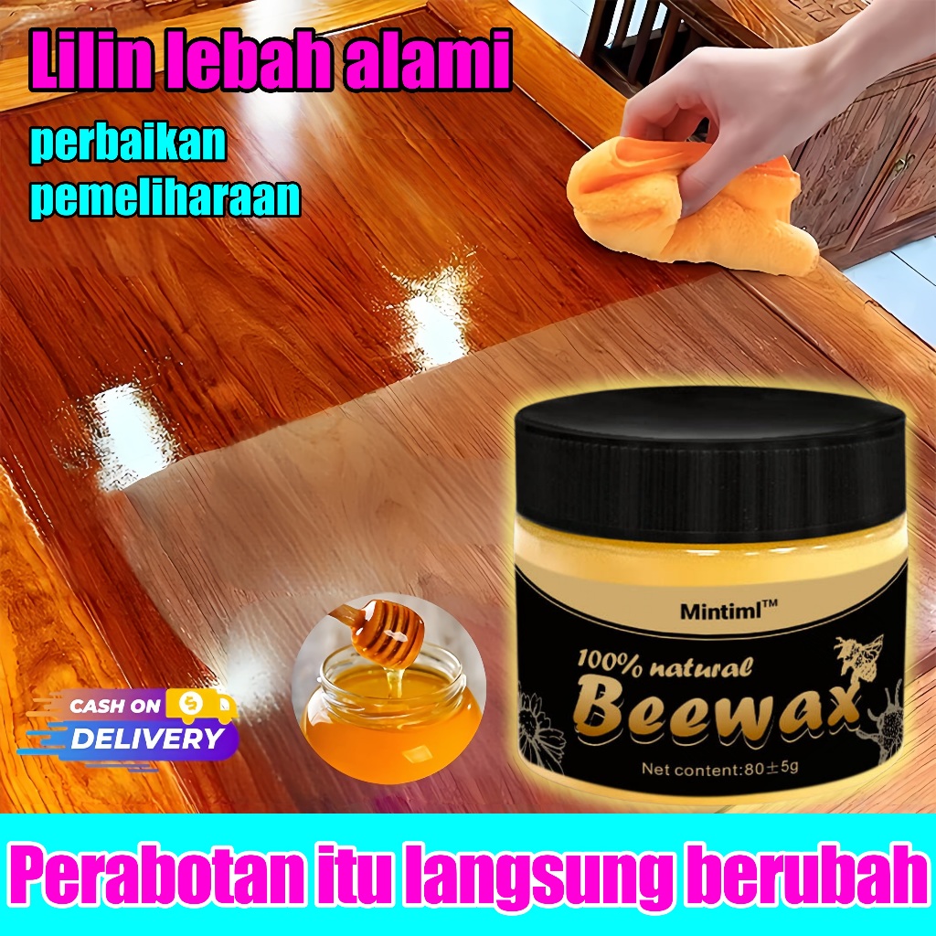 Beeswax pengkilat lantai kayu 80g cat kayu mengkilap pembersih lantai kayu Penghilang Kusam Kotor Be
