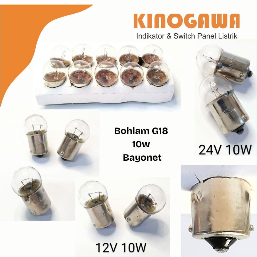KINOGAWA Bohlam 10W 12V 24V Tower Light Rotary Light Model Bayonet Warning Light Tower Lampu Proyek 