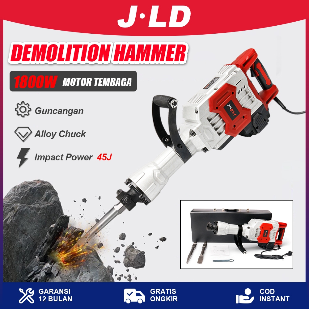 JLD Mesin Jack Hammer Bor Bobok Beton Demolition Drill Mesin Bobok Jack Hammer Drill Dinding Tembok