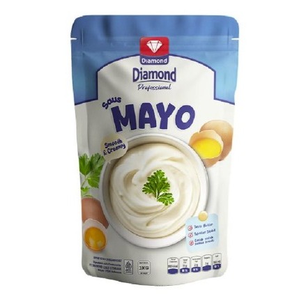 

Diamond Saus Mayo kemasan 1kg - Mayonnaise Sauce Mayones - Sauce sameday / instant only