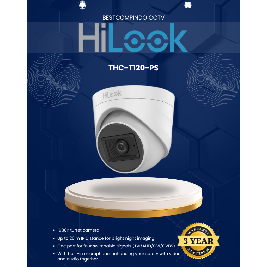 CAMERA CCTV HILOOK THC-T120-PS | KAMERA INDOOR HILOOK | KAMERA CCTV HILOOK