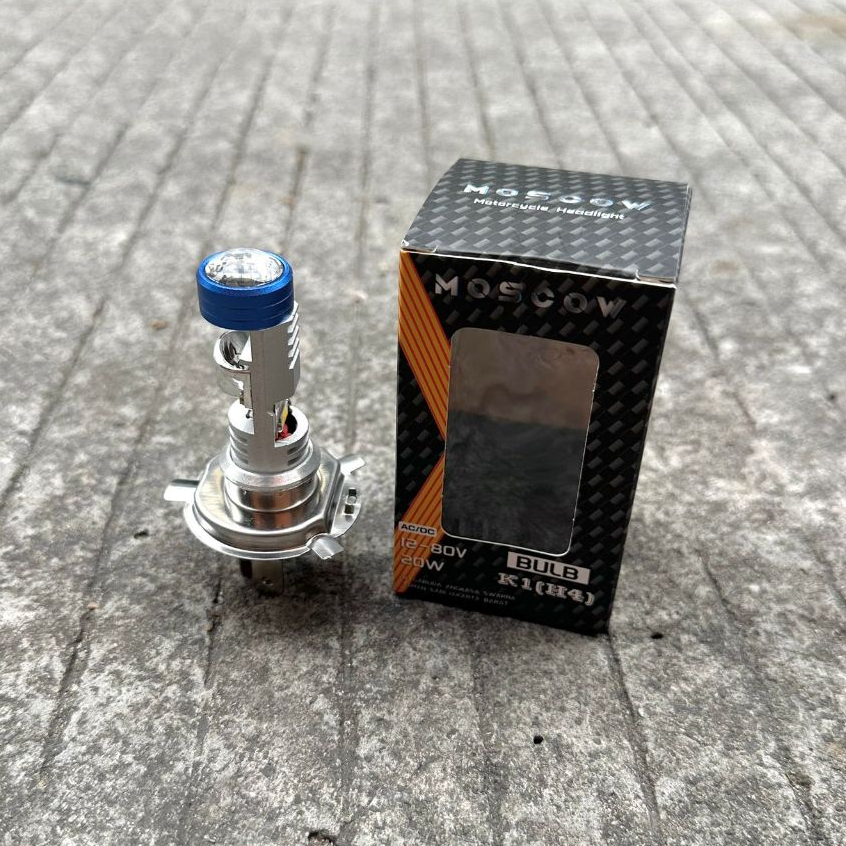 MOSCOW Lampu Utama Mini Biled H4 K1 Terbaru Flat Cut off Laser High LOW beam 20 Watt BODY FULL ALUMI