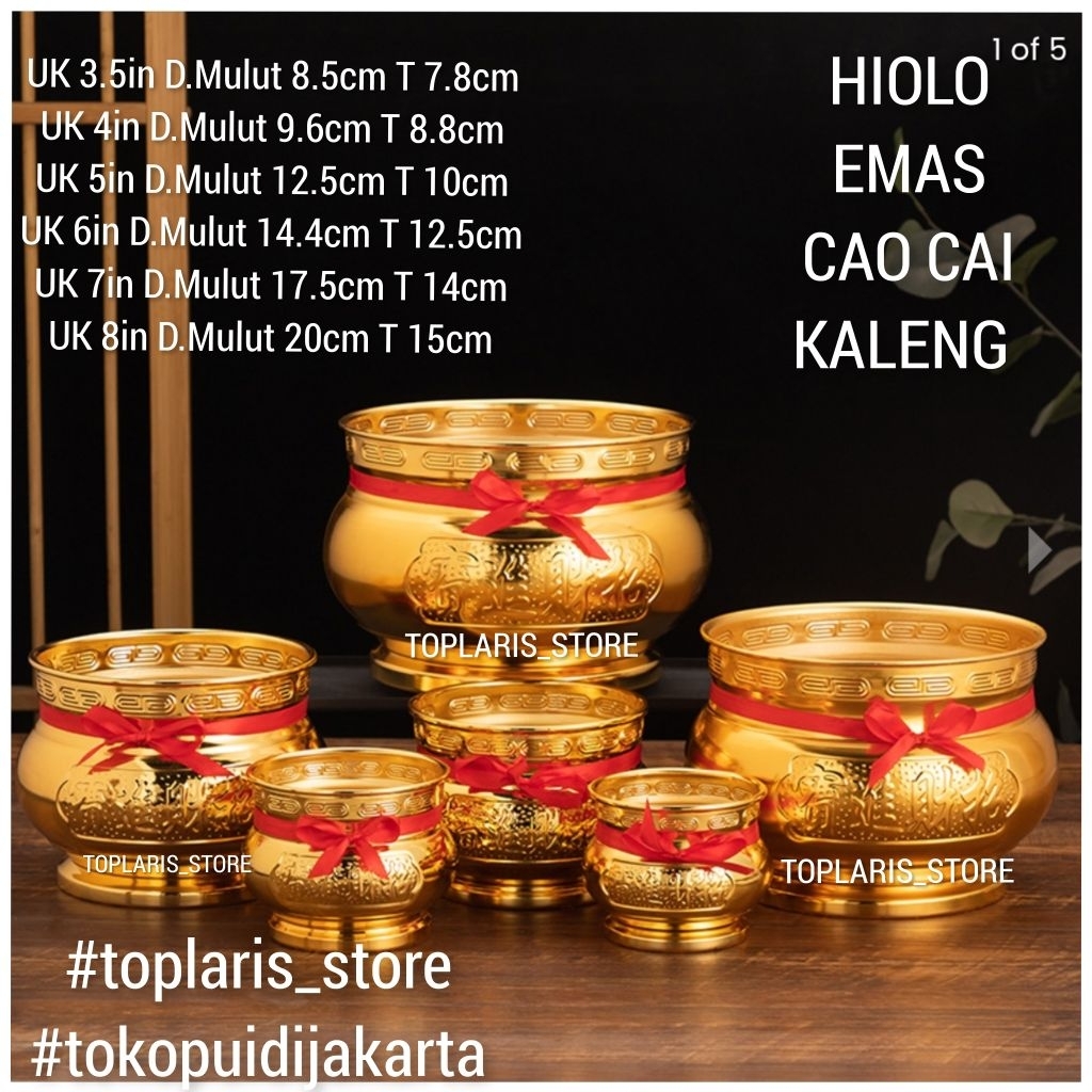 Hiolo Tempat Dupa Emas Kuningan Import