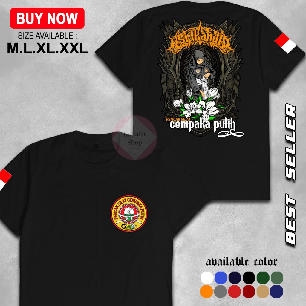 Kaos Baju Distro "SRIKANDI SILAT CEMPAKA PUTIH" Clothing Apparel - Kaos UNISEX - M.L.XL.XXL - KAOS V