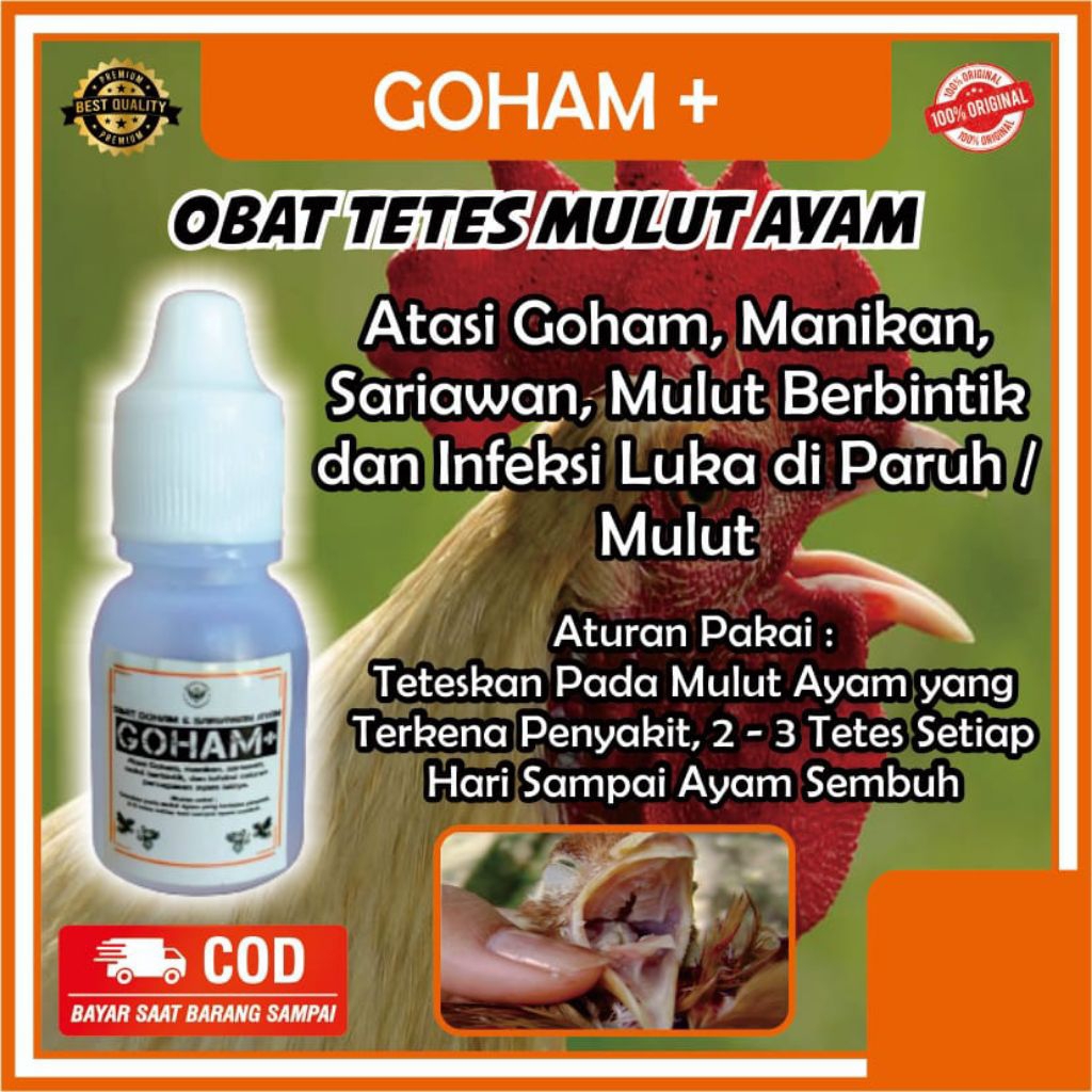 GOHAM+ , OBAT AYAM SARIAWAN, GOHAM DAN MANIKAN