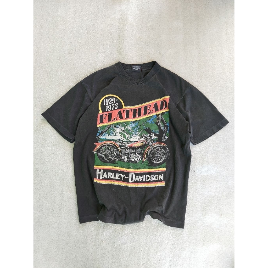 Harley Davidson Vintage 90s  1991 Flathead New York T-Shirt