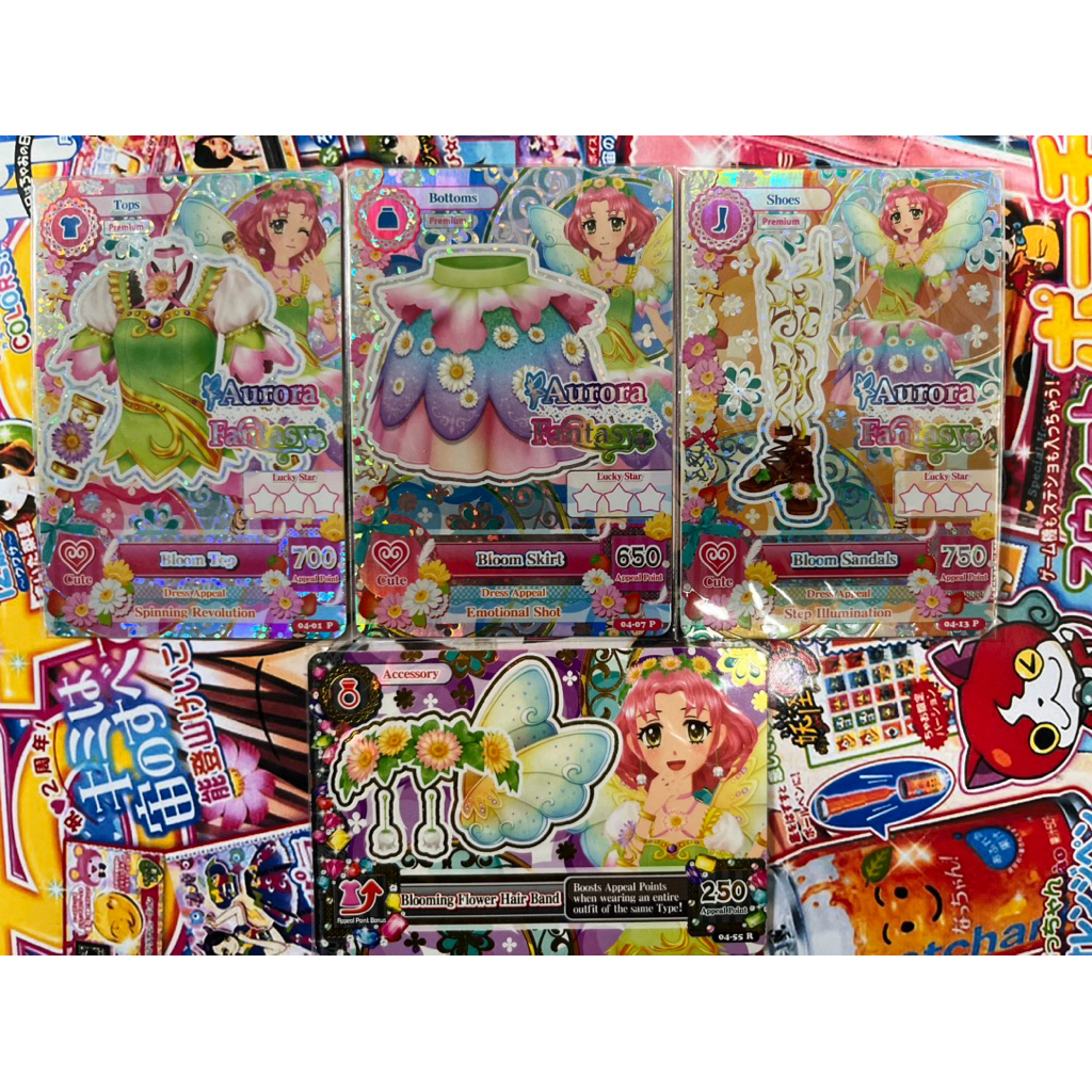 Kartu Aikatsu Premium Sakura Kitaoji Bloom Coord Cute Set Rare Official Ori Original Langka Tops Bot