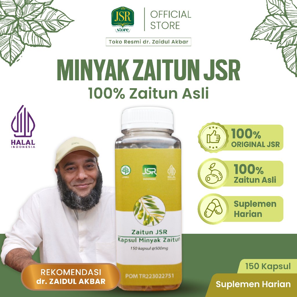 Minyak Zaitun JSR dr Zaidul Akbar - isi 150 kapsul Zaitun Asli Khas JSR
