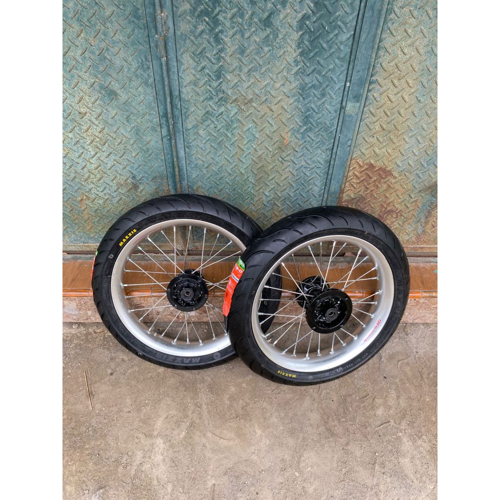 paket Velg Set Supermoto KLX 215/250 Ban Maxxis Baru Ring 17