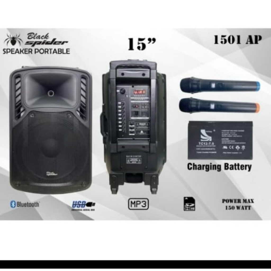 Portable Black Spider 15 in 1501 AP Original
