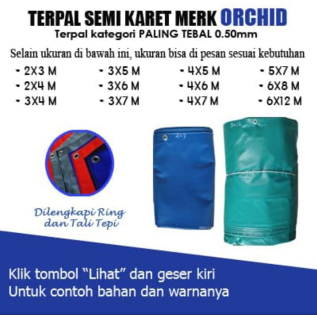 4x7 ASLI TERPAL PVC ORCHID /SEMI KARET