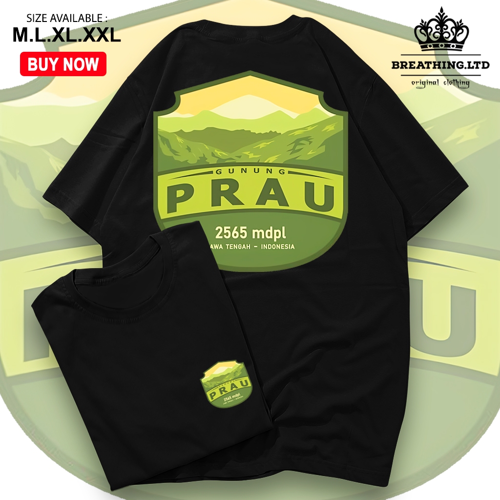 Kaos Pendaki Gunung - GUNUNG PRAU - Kaos Outdoor - Kaos Adventure - T-shirt Premium - Breathingltd