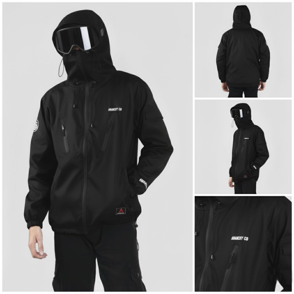 Anarchy Jaket Gropcore Waterproof Premium Jaket Parasut Pria Anti Air