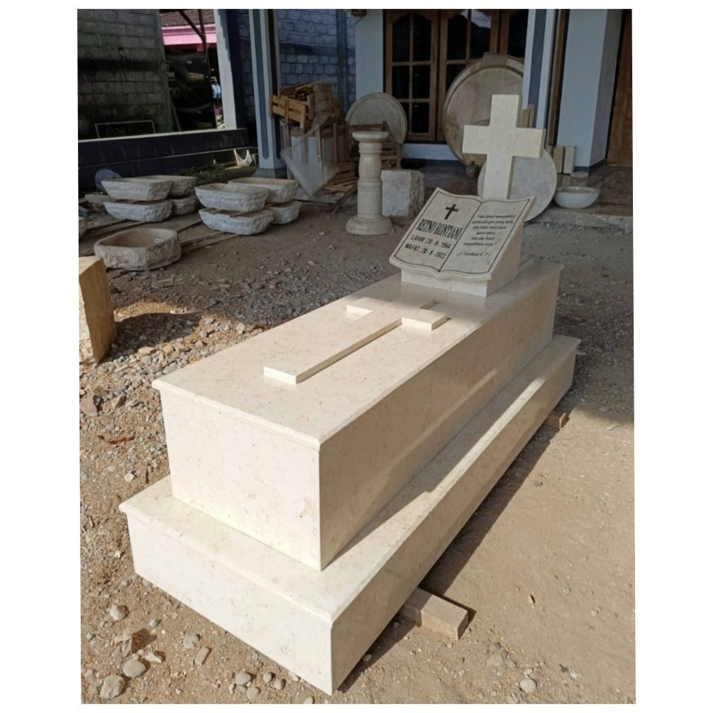 Kijing Makam Kristen Marmer Kwalitas Terbaik ( bisa custom )