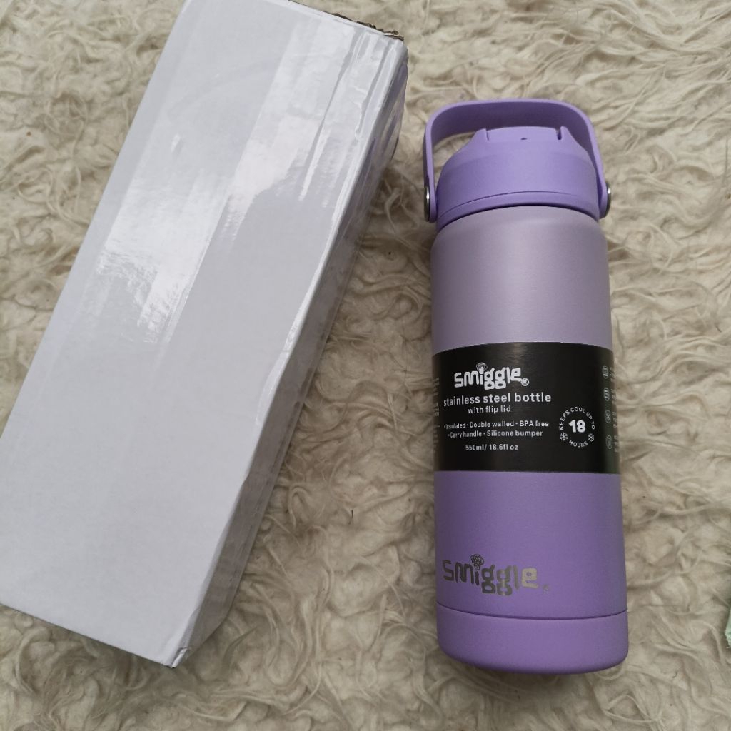 botol minum Tumbler smiggle with flip lid original Lilac gradasi warna 550 ml bpa free stainless ste