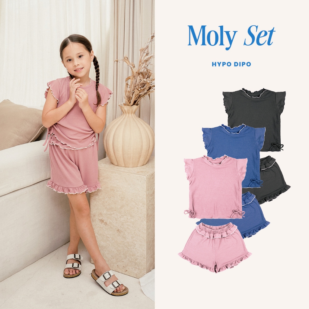 HYPO DIPO - Moly Girl Set - Setelan Anak Perempuan 1-8 Tahun - One Set Celana Pendek