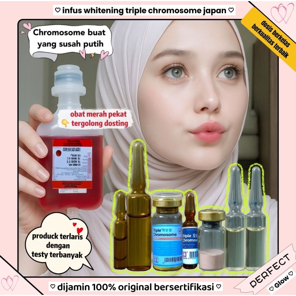 whitening Japan triple chromosome booster/buat yang susah putih/aman dijamin original infus injek wh