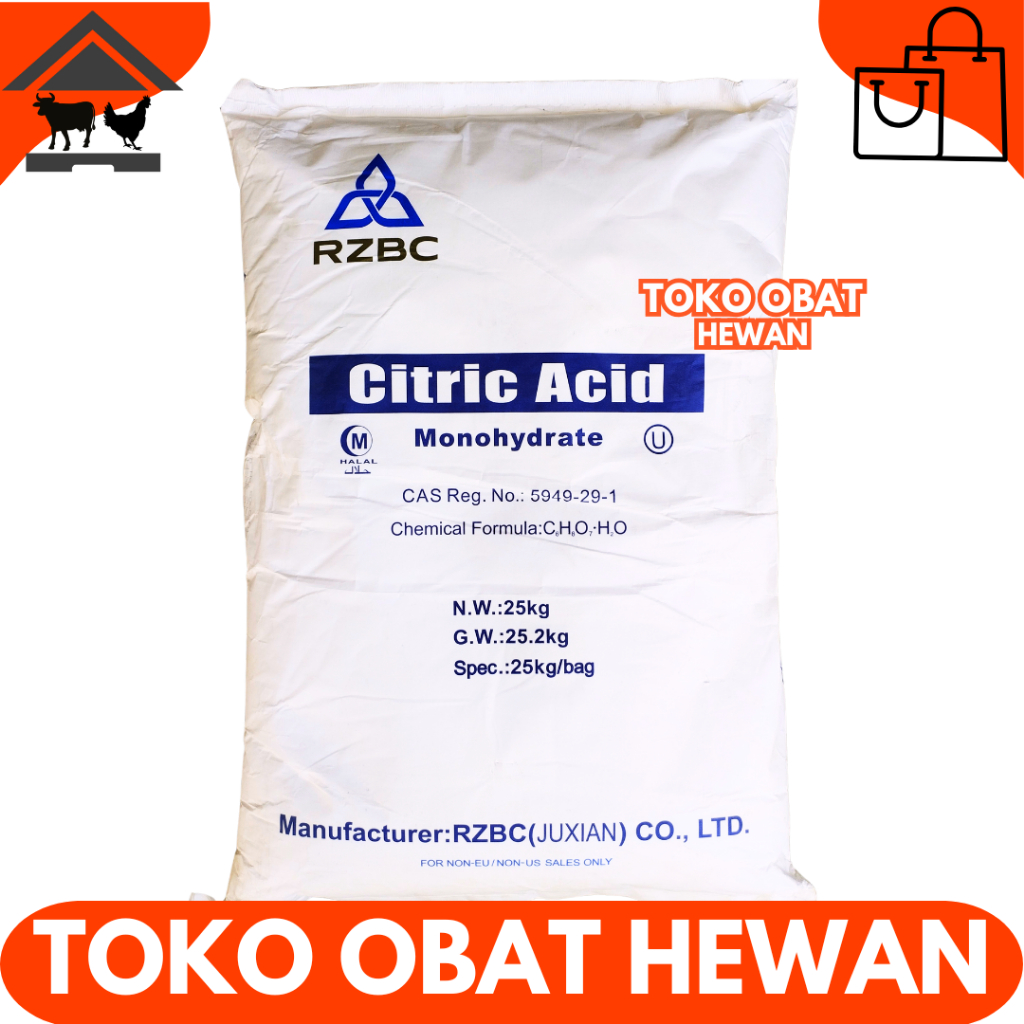 CITRIC ACID 25 KG MONOHYDRATE RZBC - FOOD GRADE - Sitrun Citrun Makanan Asam Sitrat Citric Acid