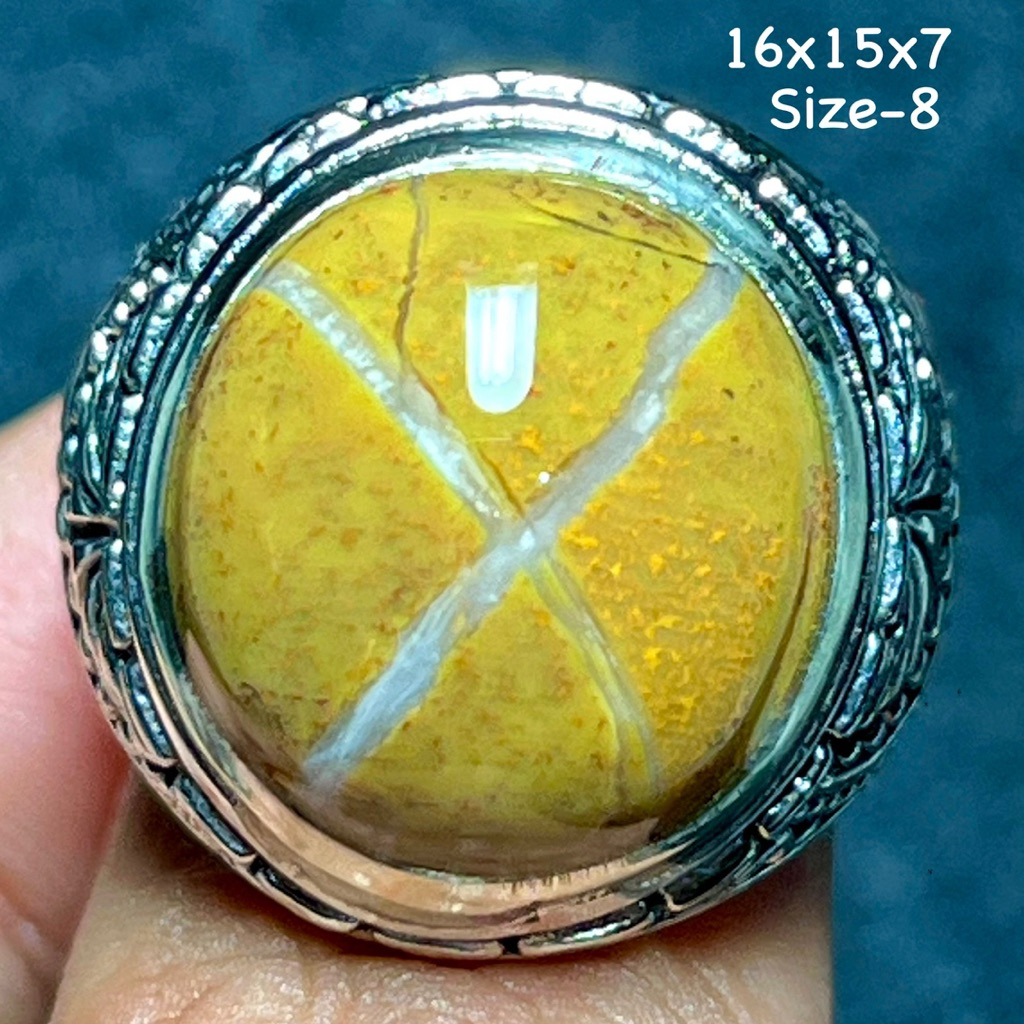 Cincin Batu Akik Natural Tapak Jalak (Asli Alam)