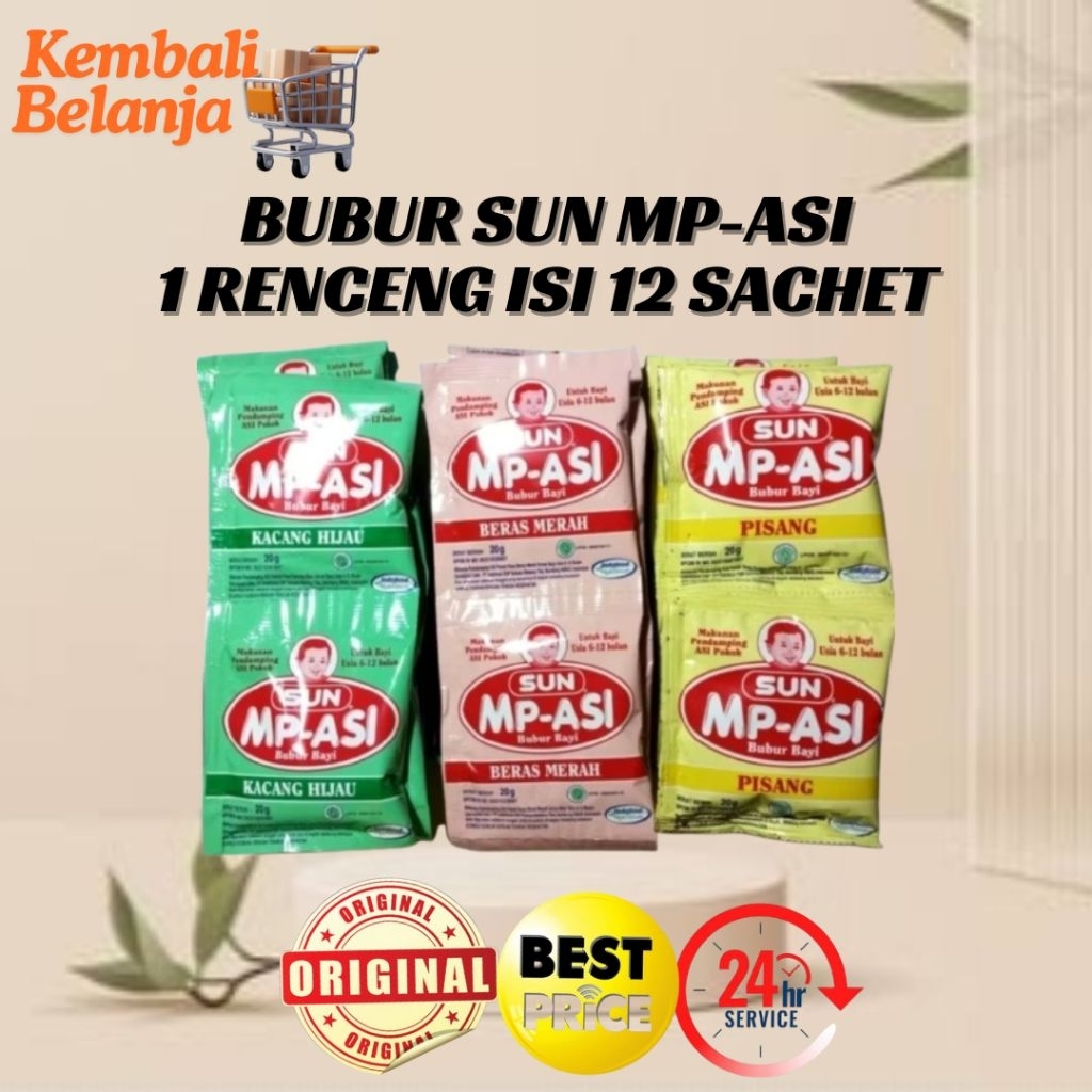 1 Renceng Isi 12 Sachet Bubur Bayi SUN MP-ASI/ Sun MP-ASI Bubur Bayi/ Sun Bubur Bayi/ Bubur Sun