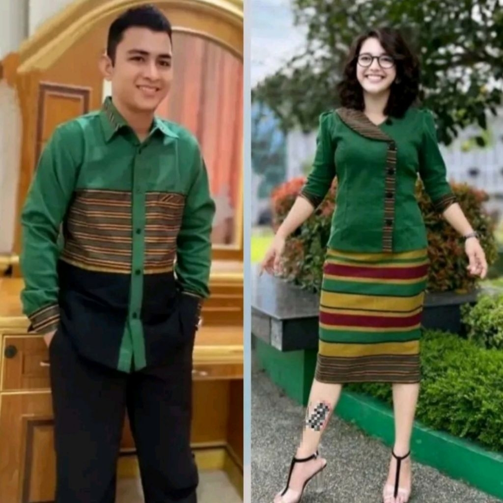 Setelan tenun Couple hijau,Baju tenun lurik Limited edition